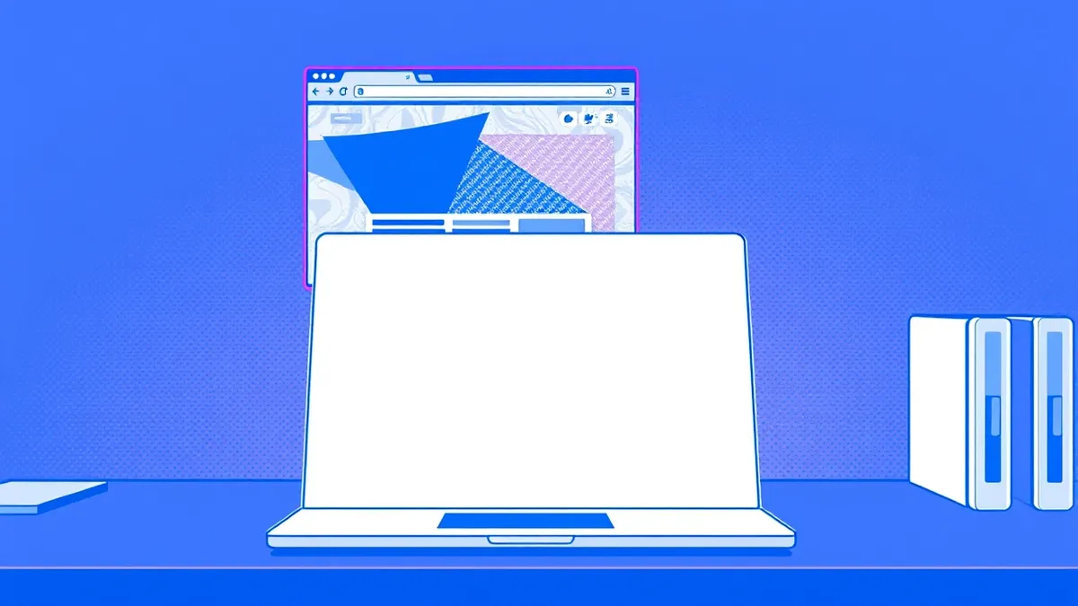 Illustration: A sleek silver laptop sits on a desk with its lid closed.