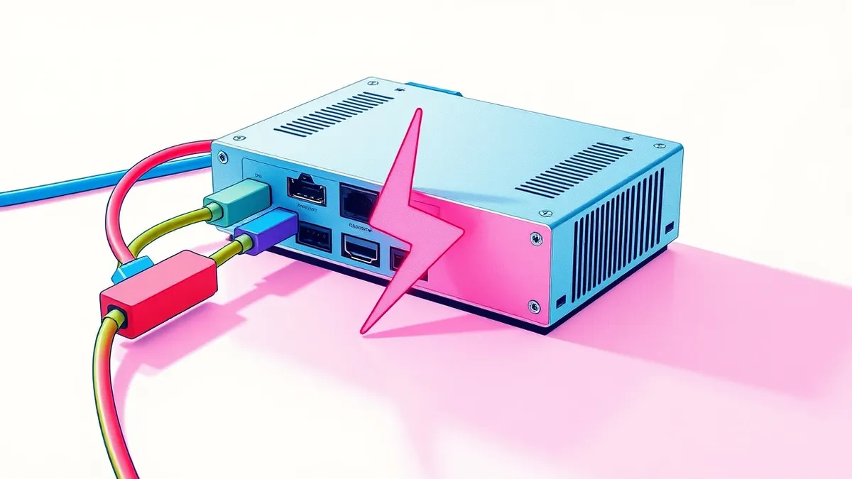 Illustration: A sleek, metallic computer component rests on a clean white surface.